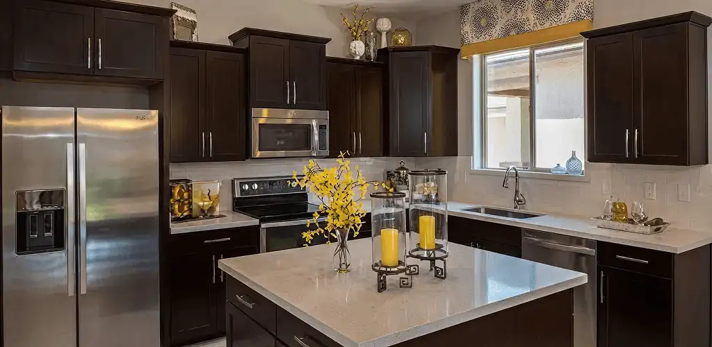 Cabinet painting results with freshly painted kitchen cabinets in Santa Ana, CA
