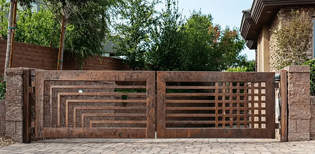 Custom driveway gate installation for a home entrance in Santa Ana, CA
