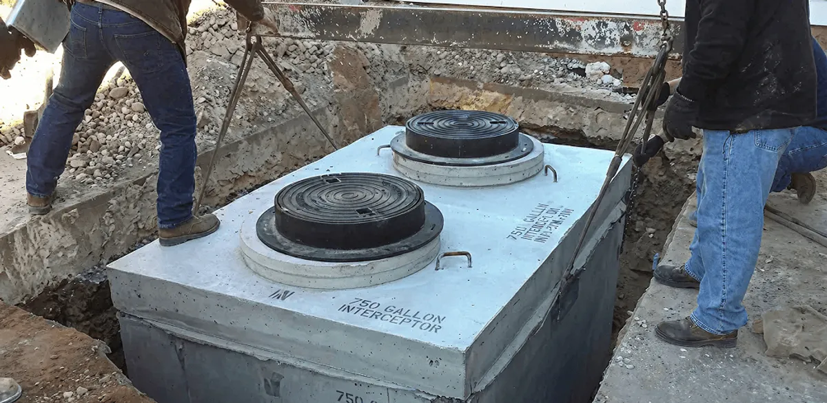 Grease trap installation for a commercial property drainage system in Santa Ana, CA
